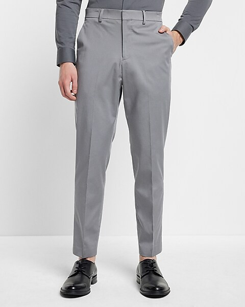 Extra Slim Grey Cotton Stretch Suit Pant | Express