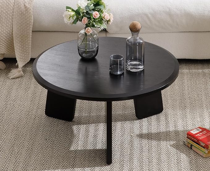 chairus Round Coffee Table Wooden 16 Inches Side Table Cute Circle End Table for Living Room, Hom... | Amazon (US)