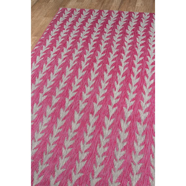 Amalfi Machine Woven / Power Loomed Fuschia Indoor/Outdoor Rug | Wayfair North America