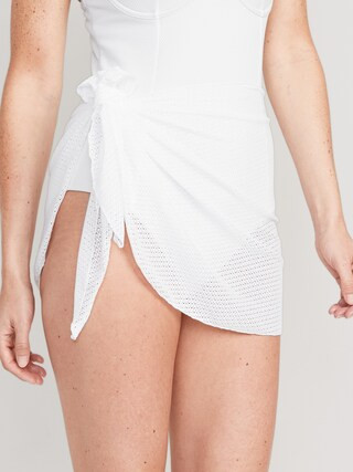High-Waisted Crochet-Knit Sarong Swim Skirt for Women | Old Navy (US)