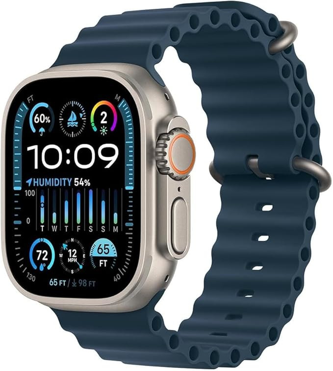Apple Watch Ultra 2 [GPS + Cellular, 49mm] - Titanium Case with Blue Ocean Band, One Size (Renewe... | Amazon (US)