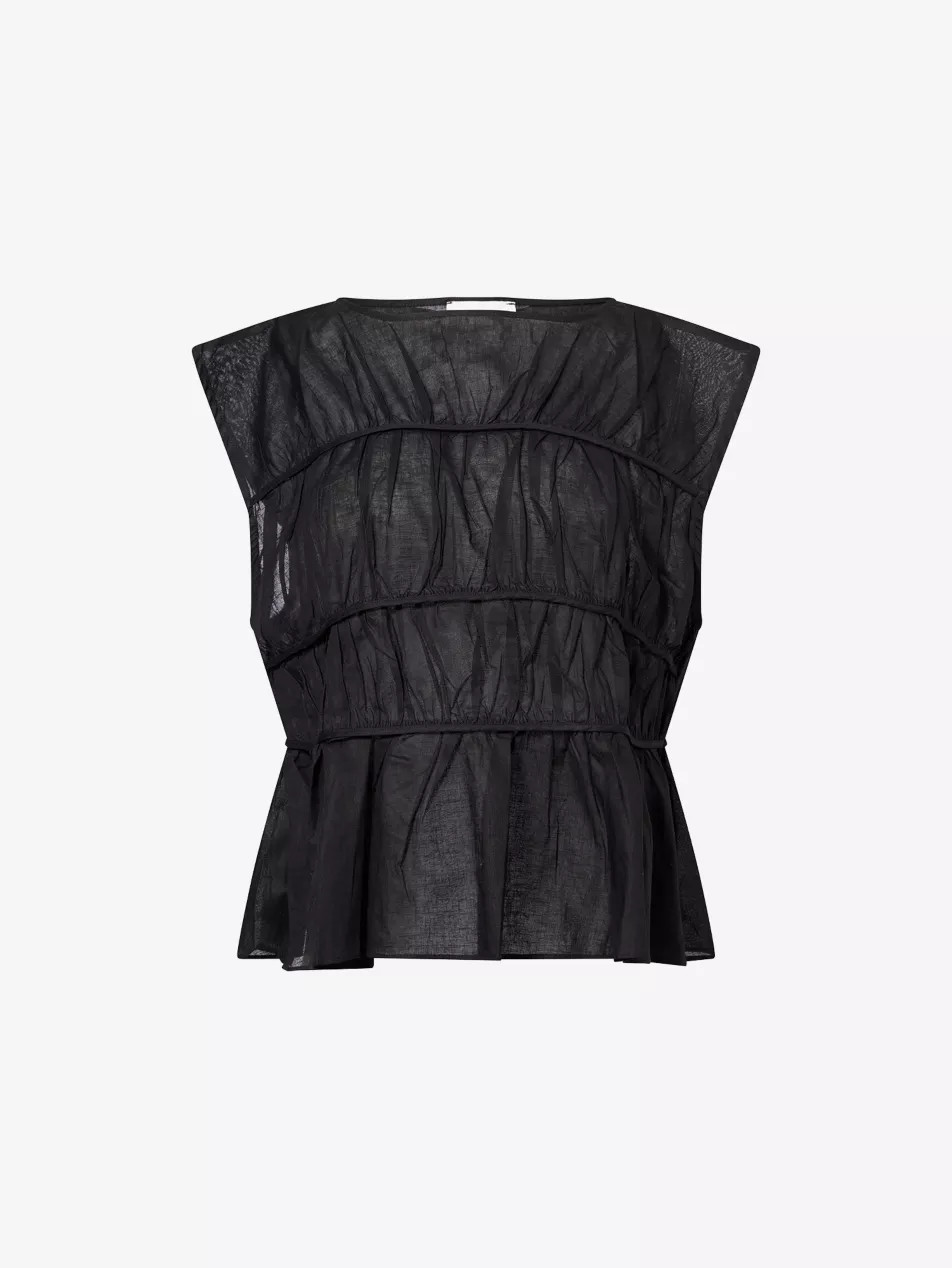Flynn Ruched Linen And Cotton Blend | Selfridges