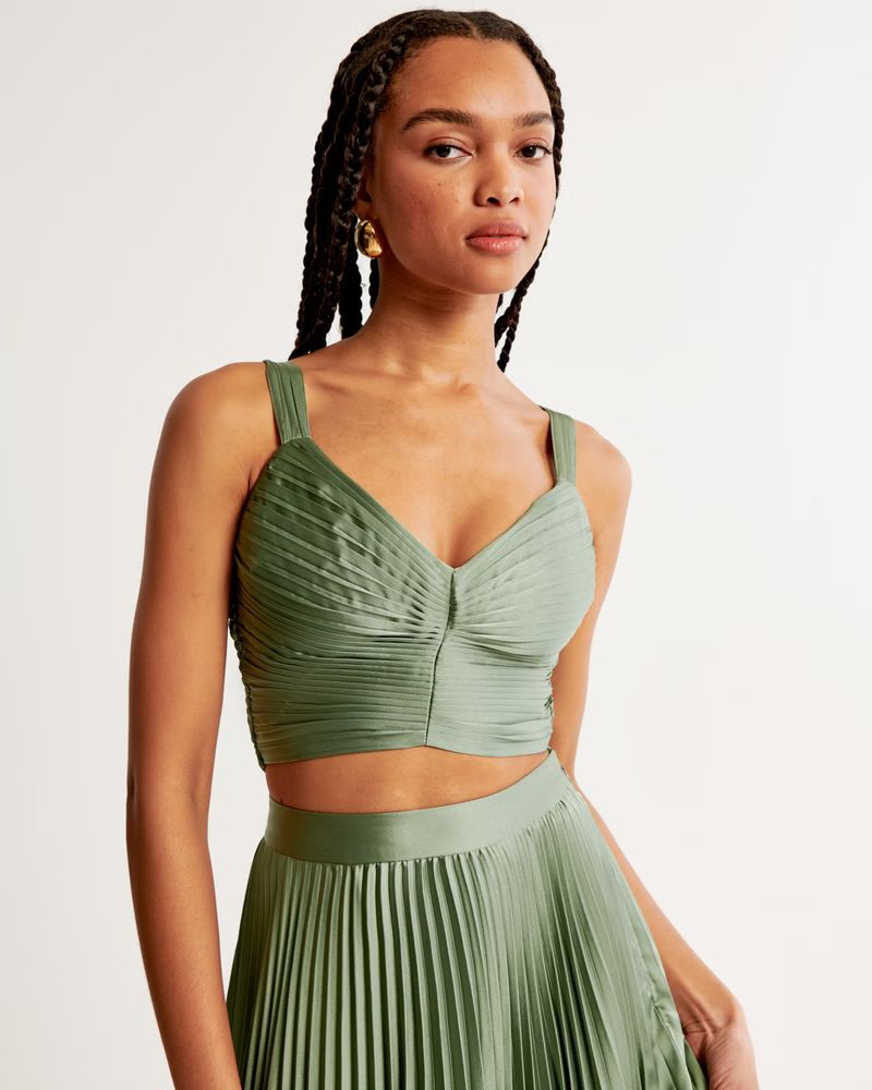 Ruched Plunge Set Top | Abercrombie & Fitch (US)