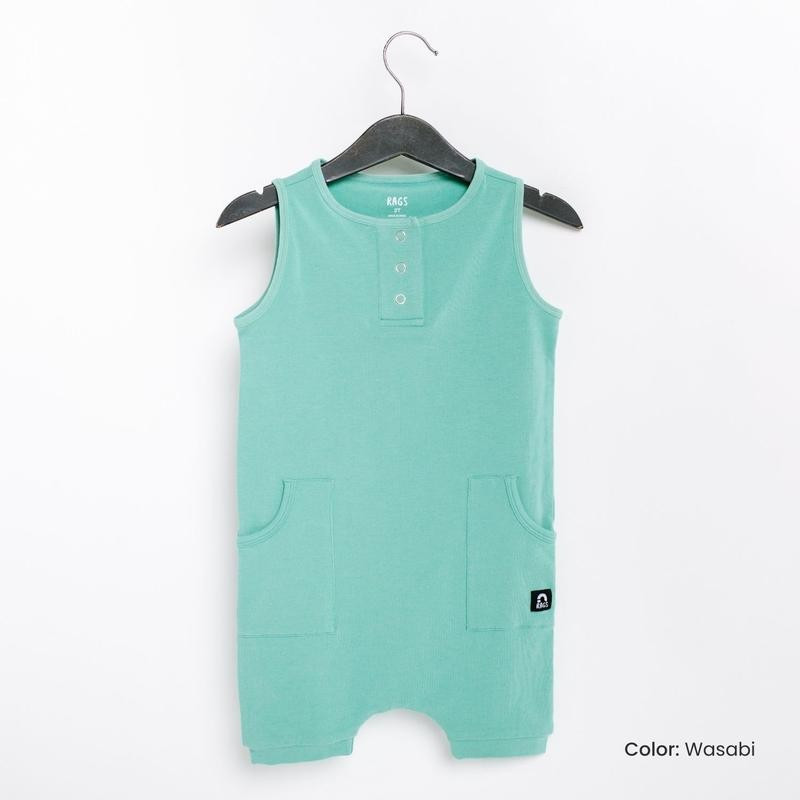 Essentials Tank or Short Sleeve Henley Rag Romper | Rags