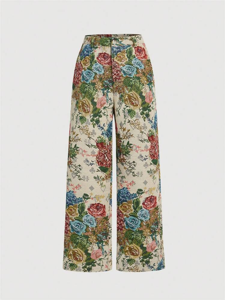 Sweetra Women's Floral Printed Pants | SHEIN