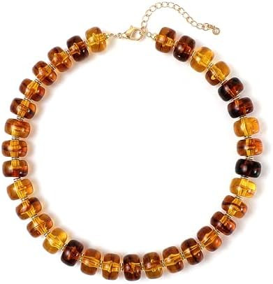 SHERLOVE Chunky Statement Large Resin Beaded Choker Necklaces for Women | Big Lightweight Bead Be... | Amazon (US)