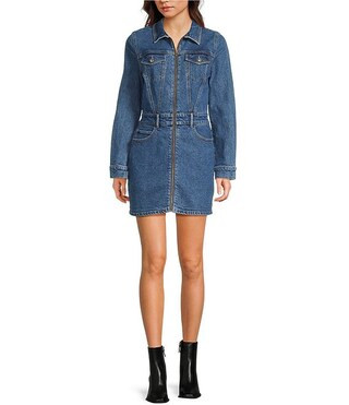 GB Denim Front Zip Mini Dress | Dillard's | Dillard's
