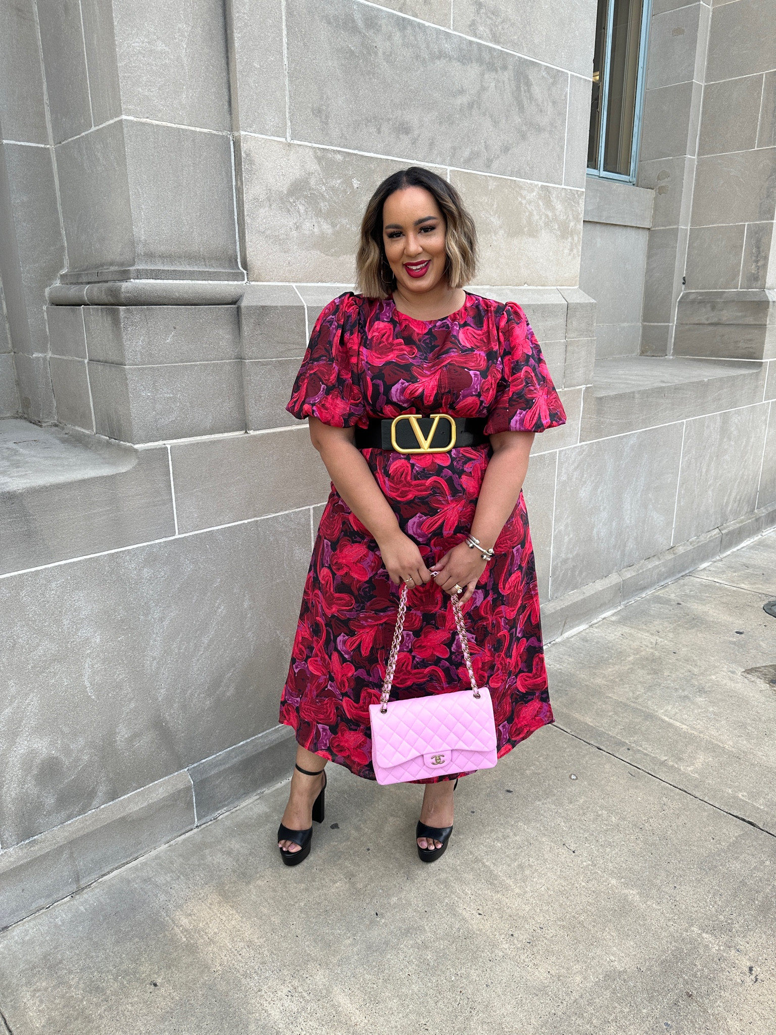 Love this vintage inspired dress from @eloquii wearing a size 20  Also @stuartweitzman is one of the most comfortable shoes! 

#LTKHoliday #LTKworkwear #LTKplussize