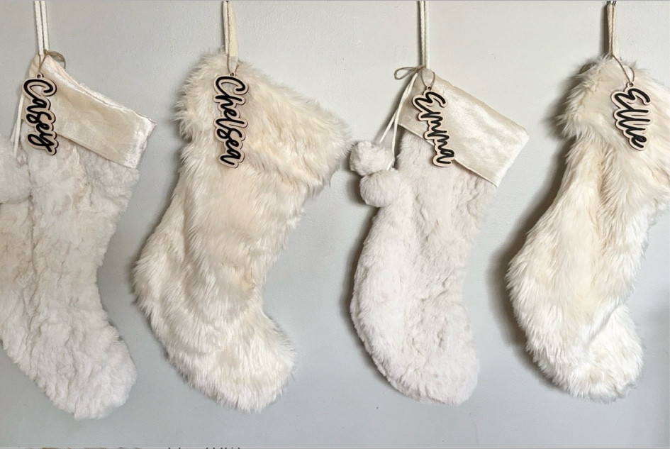 Christmas stocking name tags, name script wooden tags , Christmas decor, stockings

#LTKHoliday #LTKFamily #LTKSeasonal