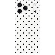 Flaunt Official Square Protective Case - Compatible with iPhone 17 Pro Max - Compatible with MagSafe & Wireless Charging - Drop-Tested & Shockproof - (White Polka Dot) | Amazon (US)