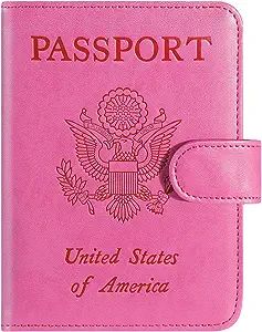 Passport Holder Cover Wallet RFID Blocking Leather Card Case Travel Accessories for Women Men (Pi... | Amazon (US)
