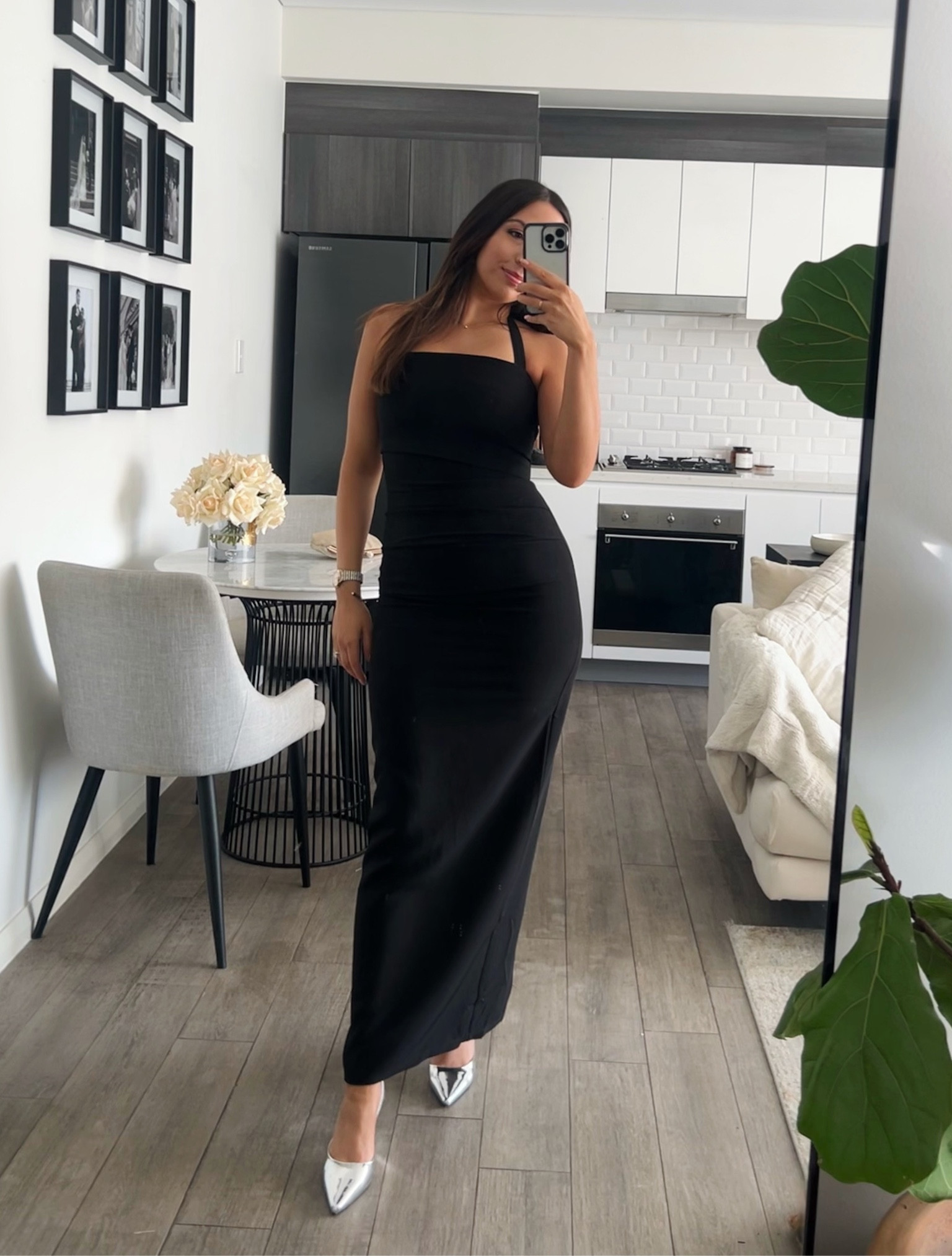The perfect outfit for your next wedding or black tie event 

#blackmididress #classicblackdress #metallicshoes #silvershoes #salefind 

#LTKaustralia #LTKshoecrush #LTKwedding
