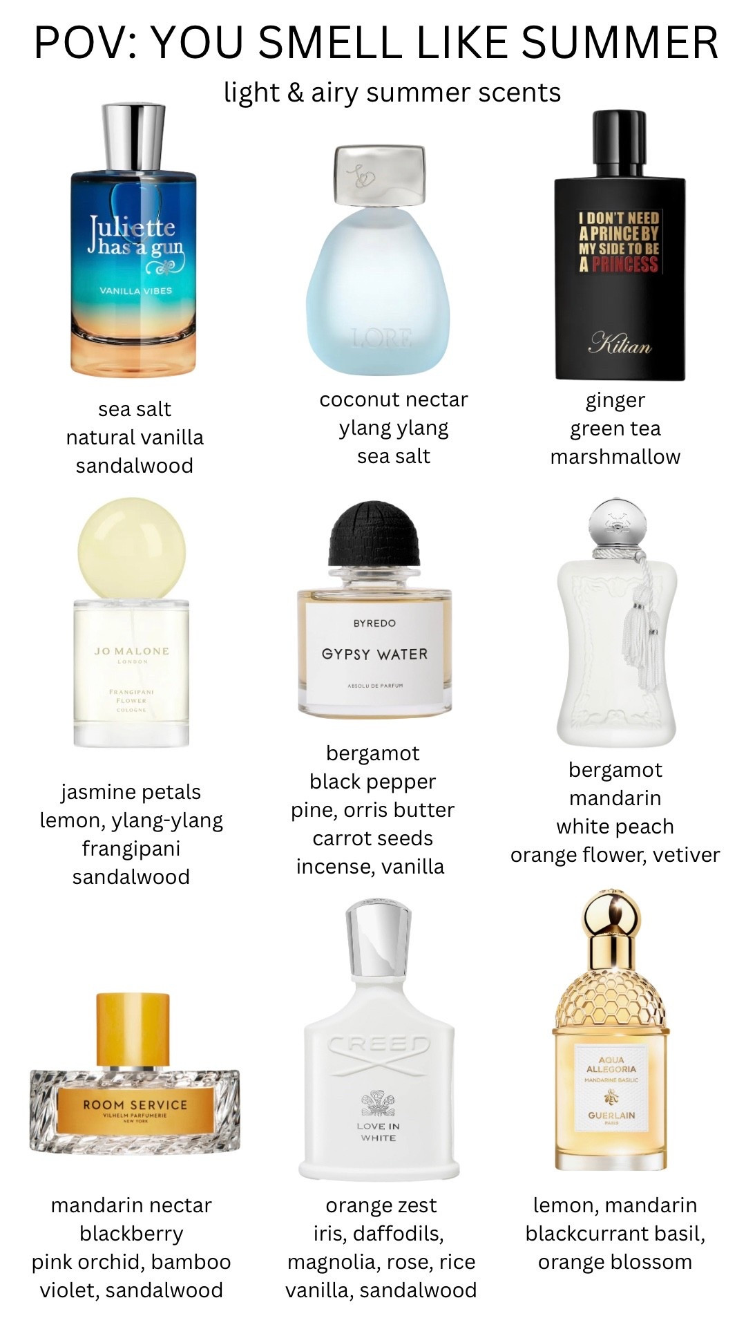 Light & airy summer fragrance! Scents that stay fresh and not overwhelming in hot weather. Smell like sweet airy vanilla, coconut, citrus, green tea or fresh berries. Makes a perfect vacation scent for days and nights! 

Check for Nordstrom sales event (up to 25% off!)

#fragrance #perfume #scent #summer #airy #light #fresh

#LTKMothersDay #LTKSaleAlert #LTKBeauty