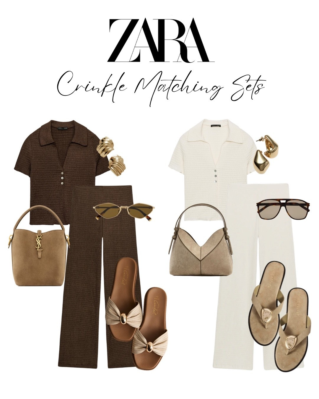 ZARA Crinkle Matching Sets - Easy spring outfit with these new in matching sets 

#coord #sandals #springoutit 

#LTKspring #LTKeurope #LTKshoes