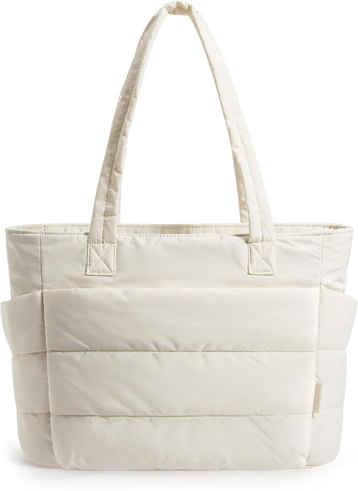 BAGSMART Puffy Tote Bag for Women, Lightweight Work Tote Handbag | Amazon (US)