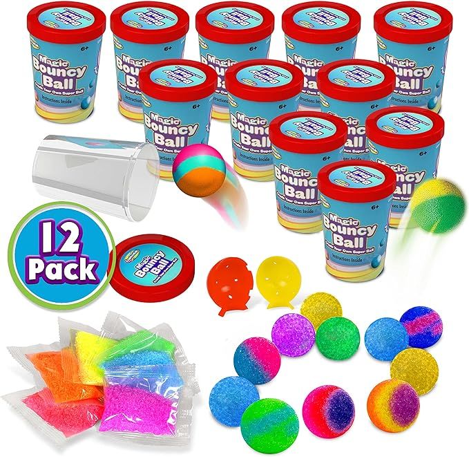 Creative Kids Make Your Own Bouncy Ball Kit - 12 Individual Packs - DIY Science Party Favors & Go... | Amazon (US)