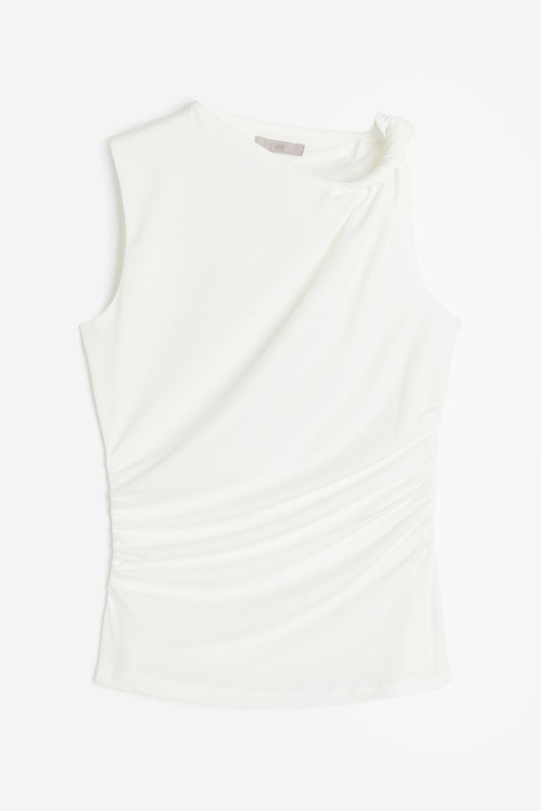 Twist-detail Tank Top - White - Ladies | H&M US | H&M (US + CA)