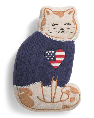 11x18 Americana Cat Shaped Pillow | TJ Maxx
