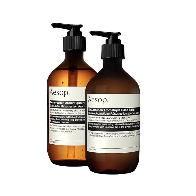 Aesop Resurrection Hand Wash & Balm Set | Woody, Earthy, Smoky Duo to Cleanse and Hydrate the Han... | Amazon (US)