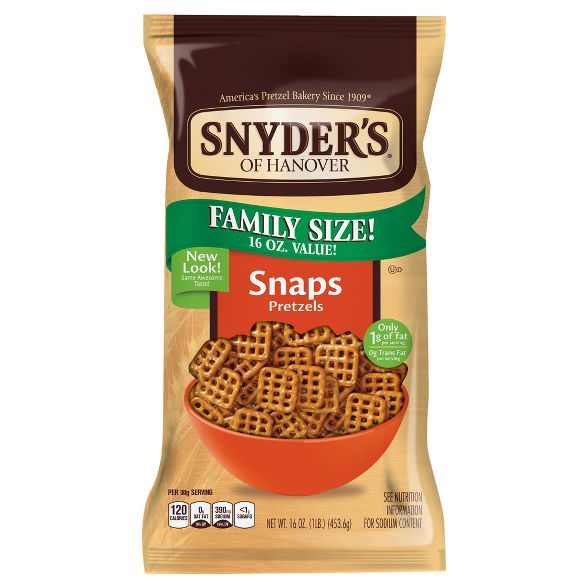 Snyder's Of Hanover Pretzel Snaps - 16oz | Target