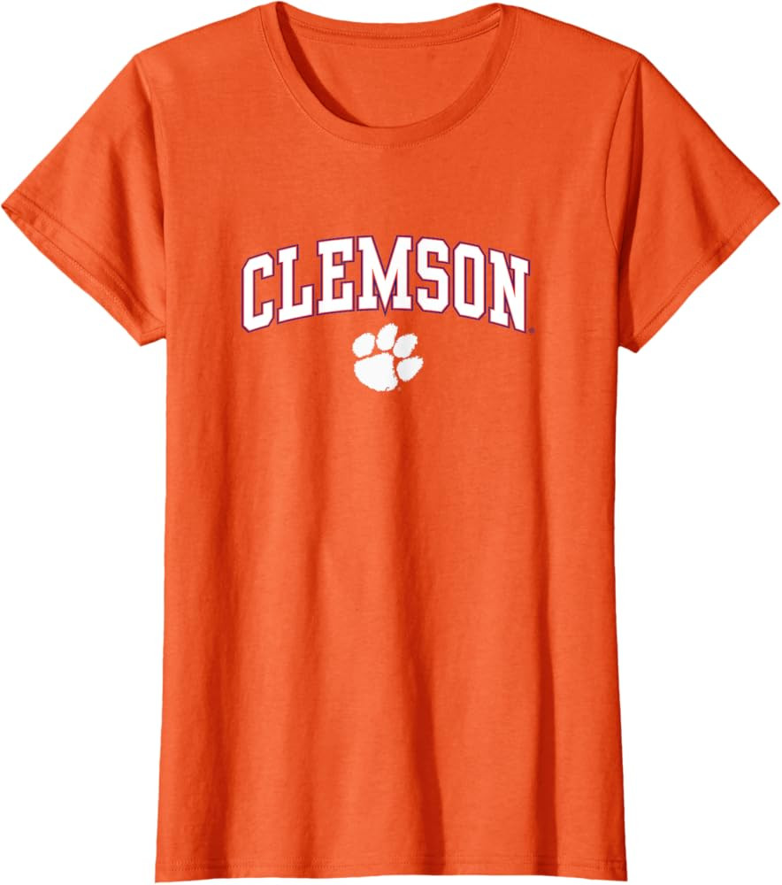 Clemson Tigers Womens Arch Over Orange Officially Licensed T-Shirt | Amazon (US)