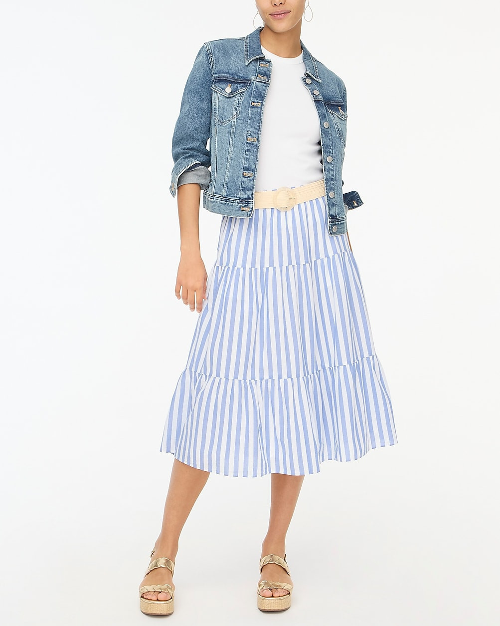 Petite tiered midi skirt | J.Crew Factory