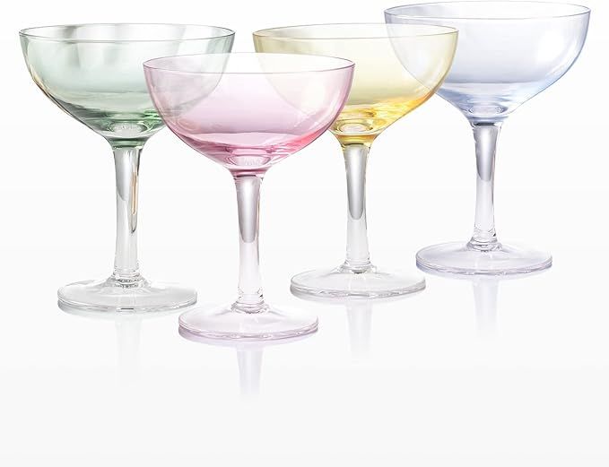 tyab Coupe Cocktail Glasses Set of 4, Hand Blown Premium Crystal Martini Glasses for Bar, Martini... | Amazon (US)