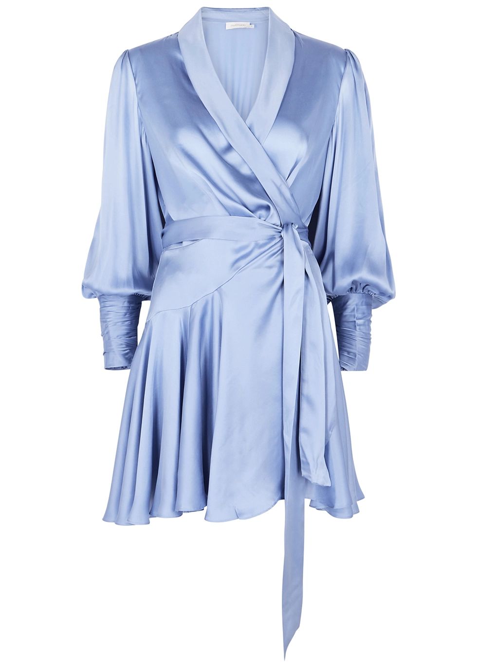 Blue silk-satin wrap dress | Harvey Nichols (Global)