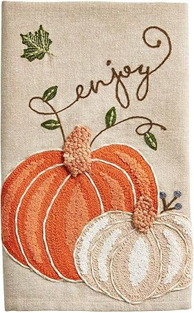 Mud Pie Enjoy Embroidered PMPKIN Towel, 21" x 14" | Amazon (US)