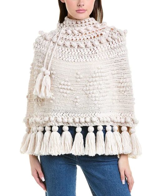 Zimmermann Crocheted Wool Poncho | Shop Premium Outlets