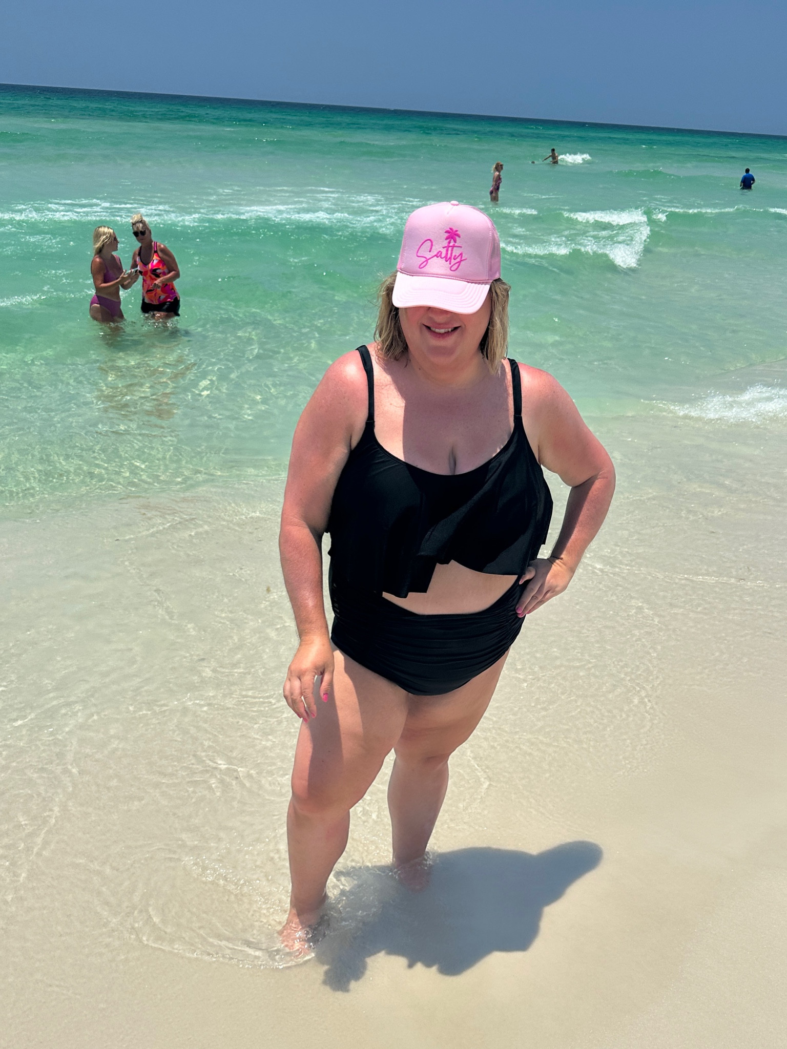 I love finding a swimsuit that not only makes me confident, but makes me feel supported and lasts a long time. This is the second summer I’ve worn this suit and it isn’t faded and is in excellent condition. I love that this black two-piece fits perfect. I’m in a Torrid size 4 in the top and 3 in the bottom. This suit is on sale! 

#LTKcurves #LTKswim #LTKsalealert