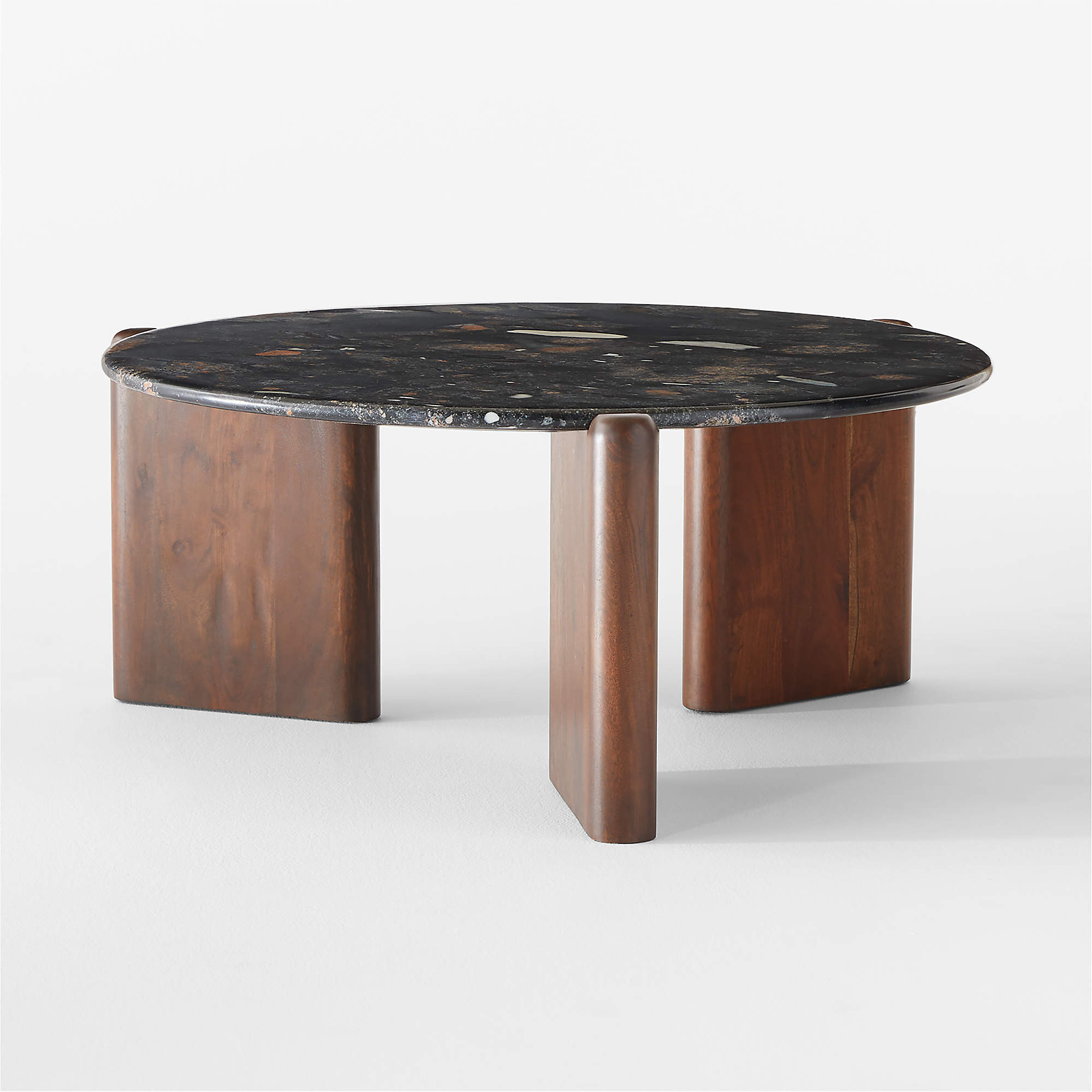 Santoro Round Black Marble Coffee Table + Reviews | CB2 | CB2