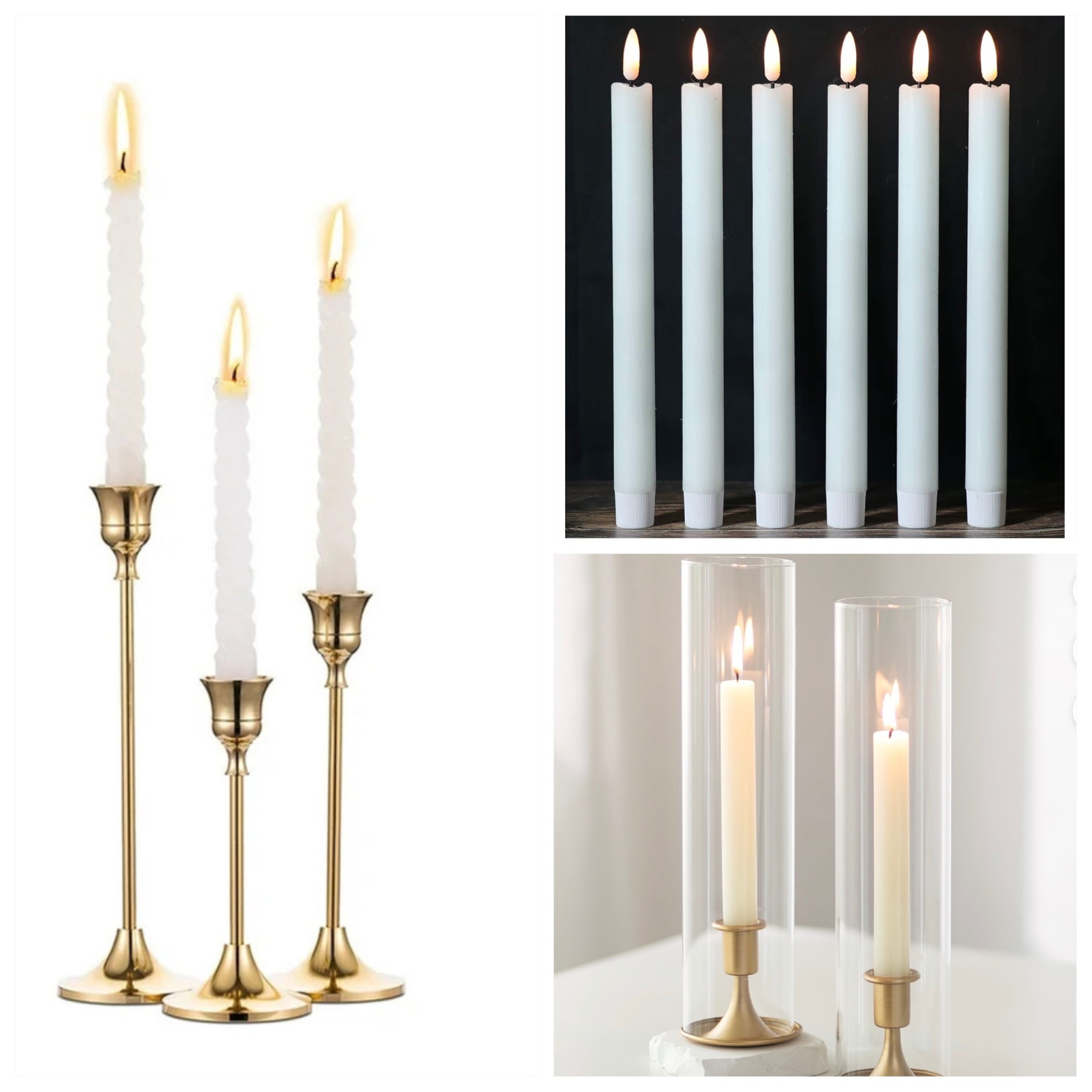Look at these beautiful brass candle holders from Walmart and these are my go to flameless taper candles from Amazon✨

#LTKOver40 #LTKSeasonal #LTKHome