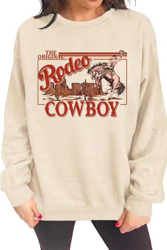 Western Sweatshirt Cowgirl Outfits for Women Rodeo Outfit Country Concert Tops Pullover Long Slee... | Amazon (US)