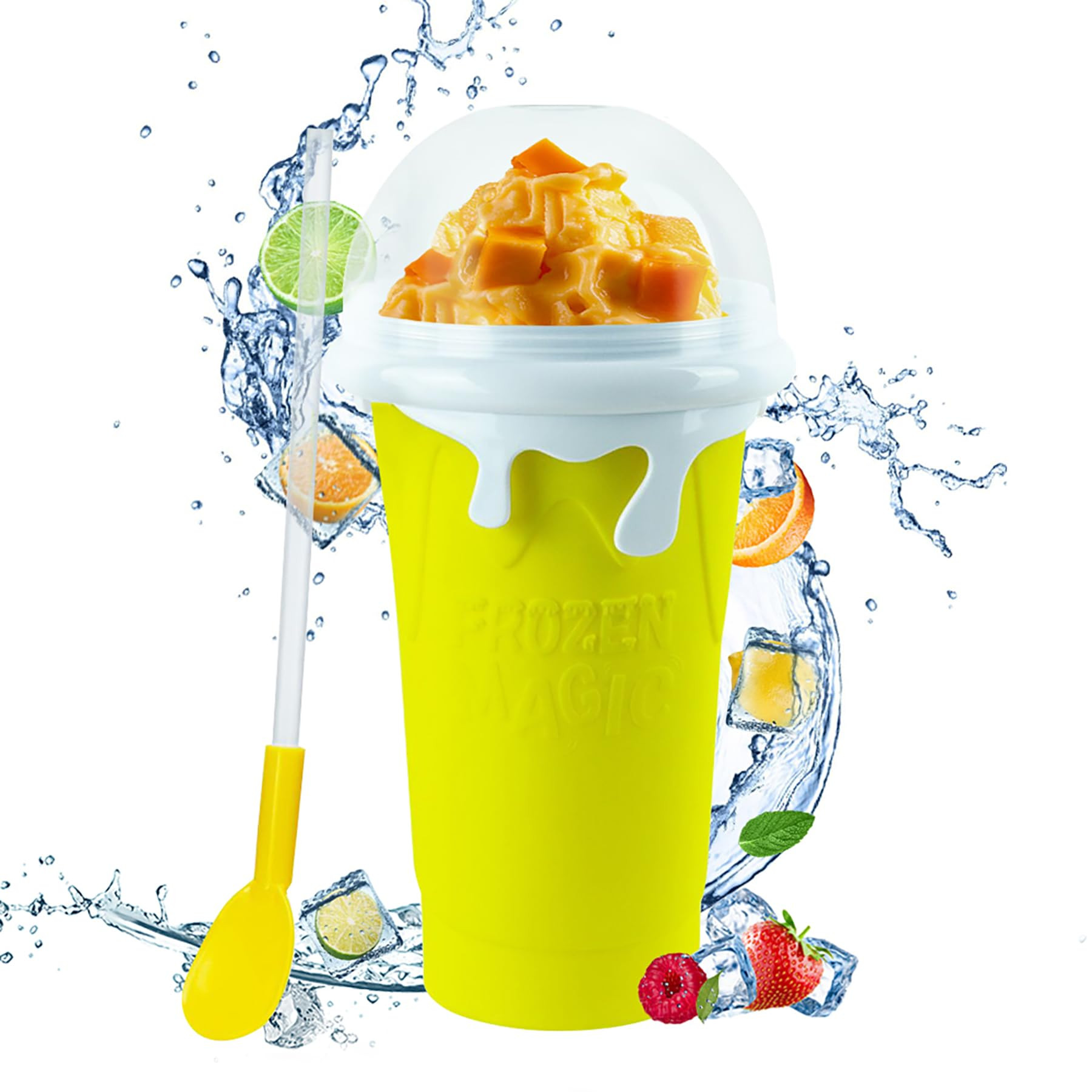 Magic Quick Frozen Smoothies Maker - 16.9oz Large Capacity Slushie Cup, Double Layer Squeeze Cup,... | Amazon (US)