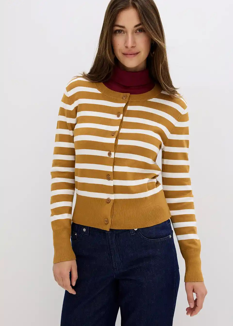 Feinstrick-Cardigan mit Streifen | Bonprix DE