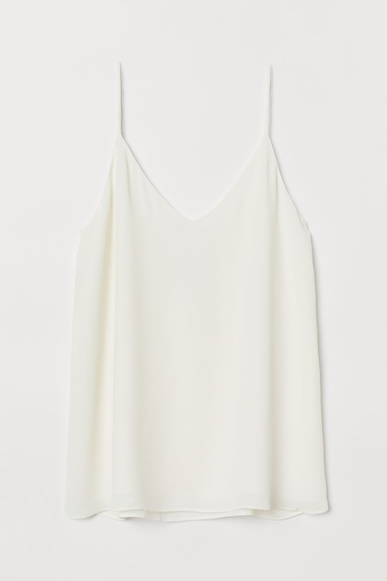 H & M - V-neck Camisole Top - White | H&M (US + CA)