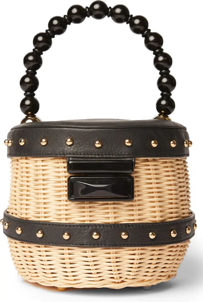 Mason Straw & Leather Bucket Bag | Nordstrom