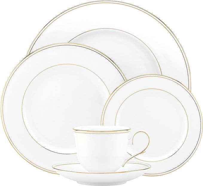 Lenox 5-Piece Place Setting Federal Gold, White | Amazon (US)