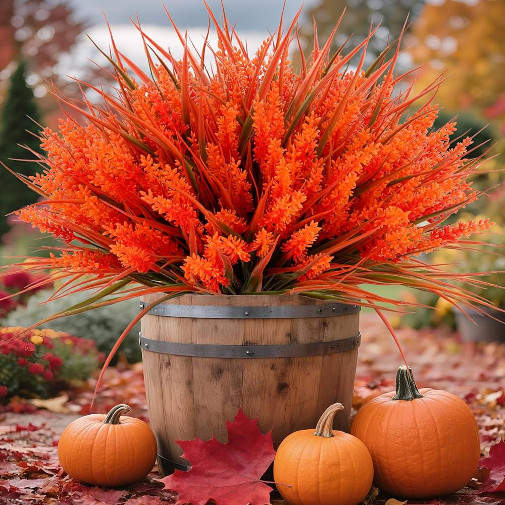 Geegoods 24 Bundles Artificial Fall Flowers Outdoor – Faux Lavender Flowers with Monkey Grass U... | Amazon (US)