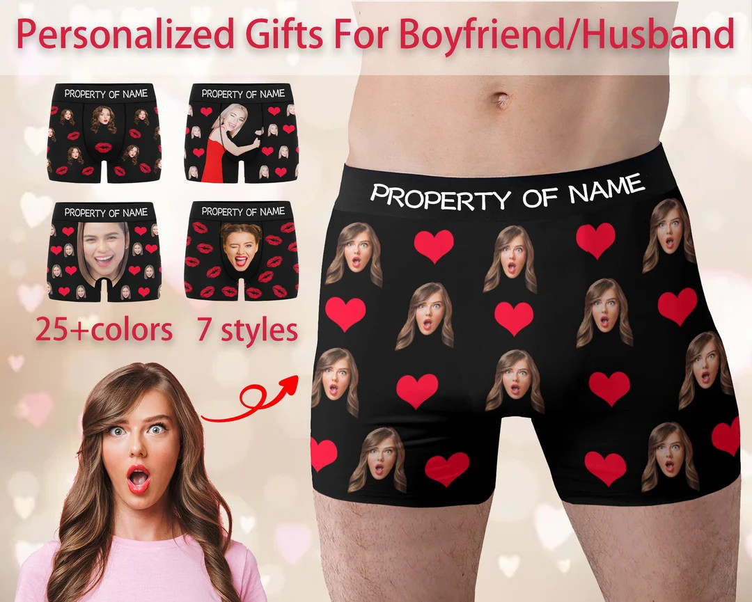 Personalized Photo Gift for Boyfriend/husband,custom Boxer Briefs,custom Men Underwear,valentine'... | Etsy (US)
