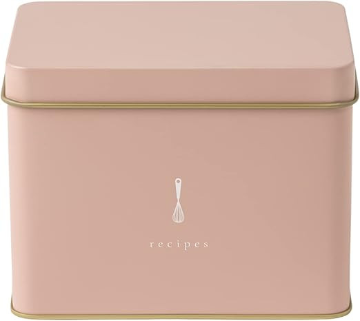 PPP Recipe Tin in Pink | Classic and Neutral | Includes 25 Blank Recipe Cards | Gold Metallic Int... | Amazon (US)