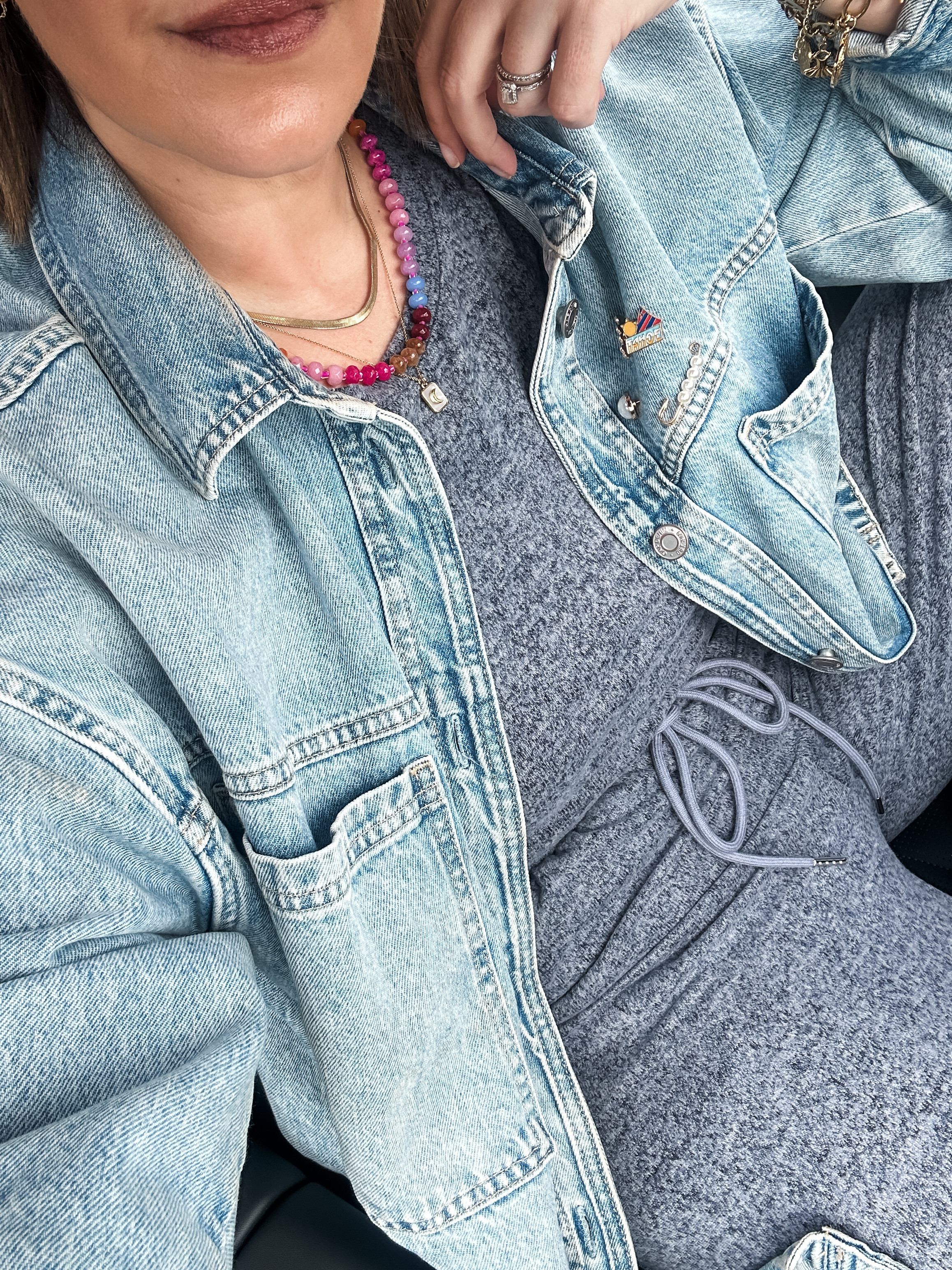 A really comfy matching set. Super soft, perfect for lounging or out and about. I am in a medium. I suggest sizing up as it runs small.  

 #LTKootd #LTKmomlife #LTKOver40