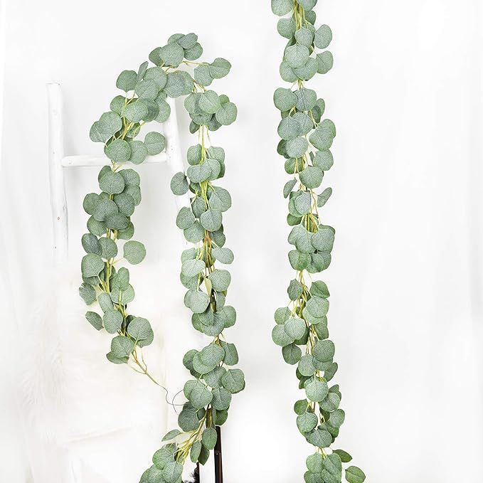 DearHouse 2PCS Eucalyptus Garlands Artificial Greenery Garland Faux Silk Eucalyptus Vines Wedding... | Amazon (US)