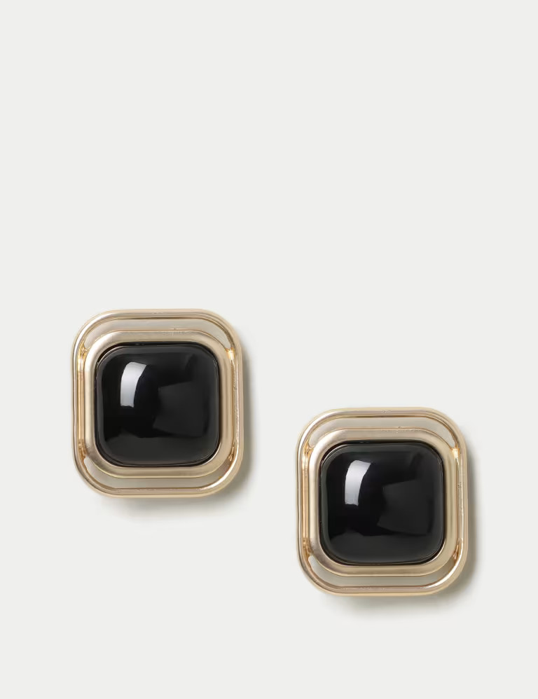 Black Oversized Square Stud Earrings | Marks & Spencer (UK)