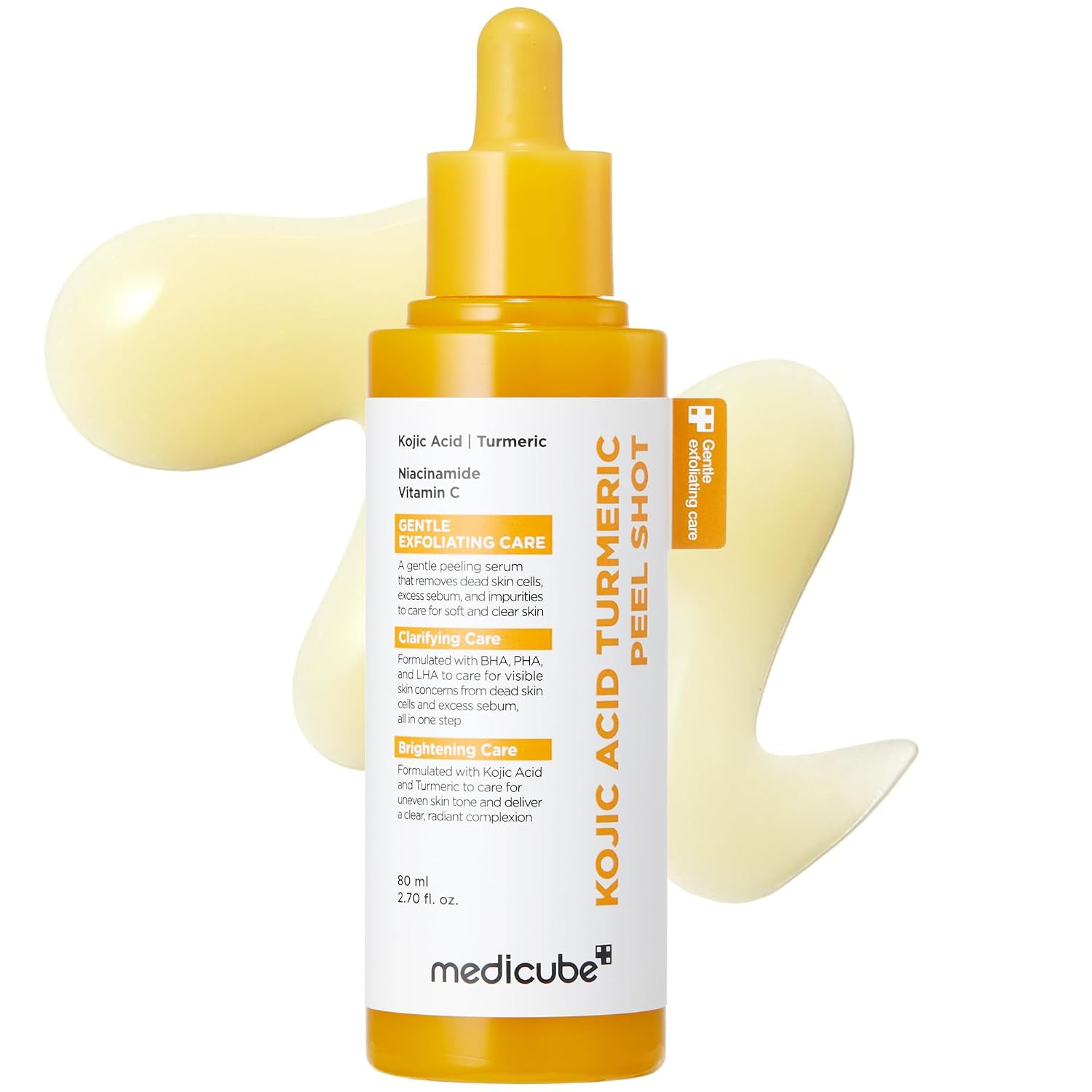 medicube Peel Shot with Turmeric | Brightening Reset Gentle Exfoliating Serum with BHA, LHA & PHA for Dead Skin Cells, Blackheads & Excess Sebum | For Dull, Rough & Troubled Skin | 2.7 fl.oz | Amazon (US)