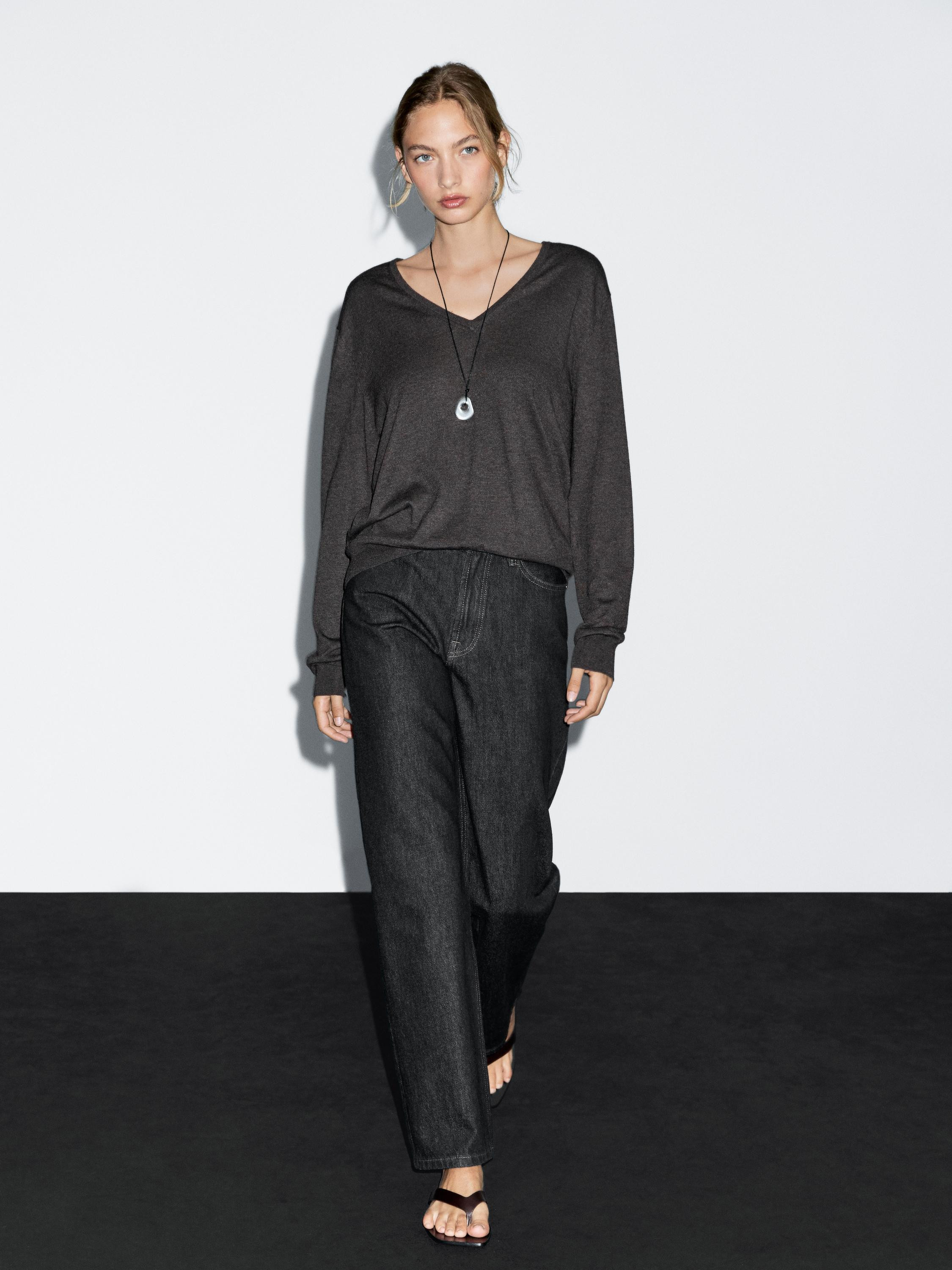 Straight-Fit-Jeans mit hohem Bund | Massimo Dutti DE