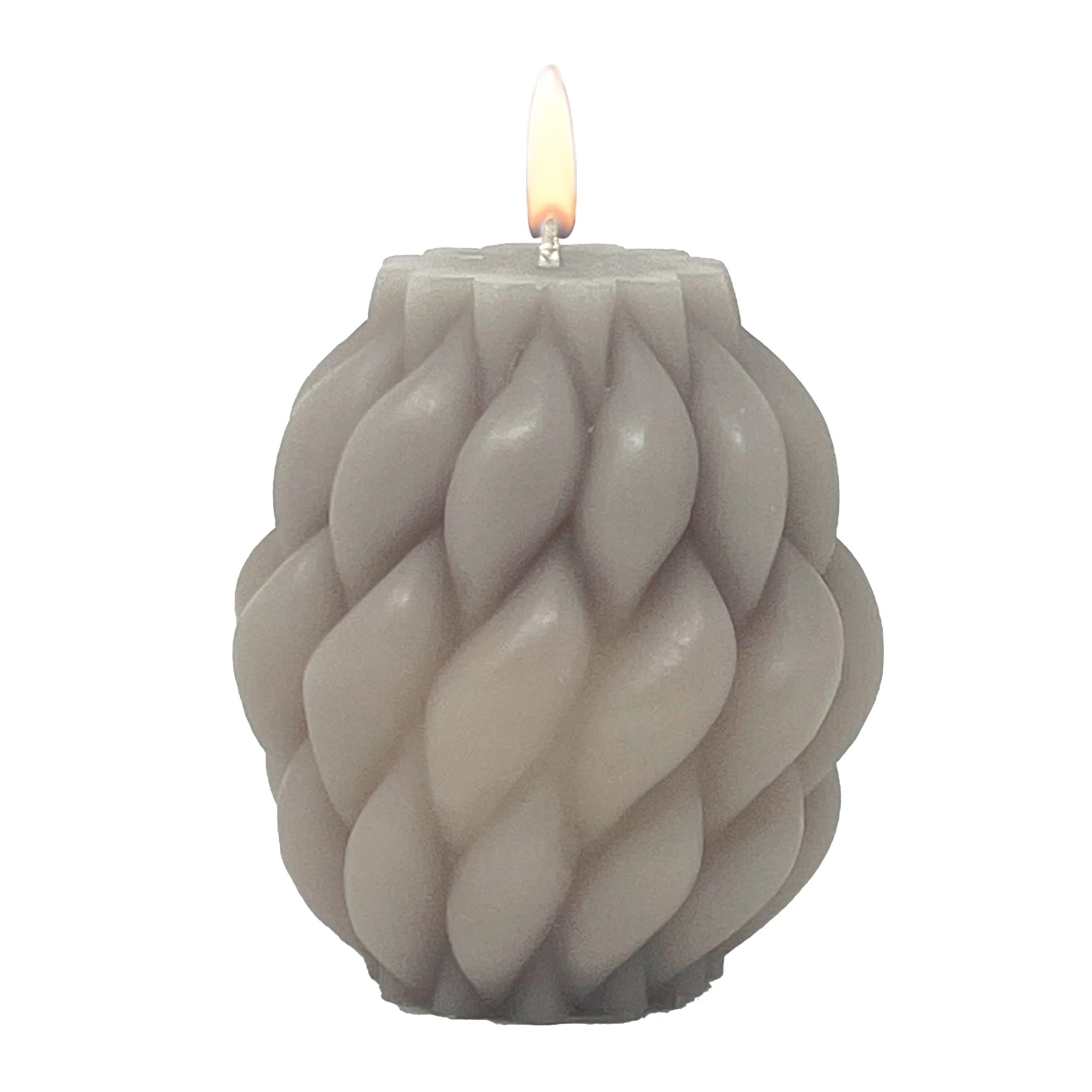 Mainstays 3.46" x 3.74" Braided Pillar Candle, Unscented, Taupe | Walmart (US)