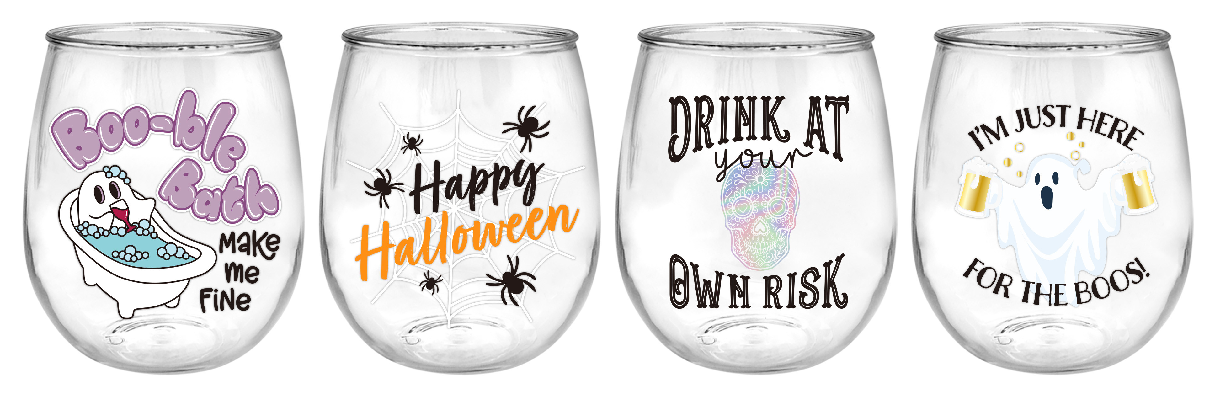 Way To Celebrate Halloween Stemless Wine Glass, 16 oz | Walmart (US)