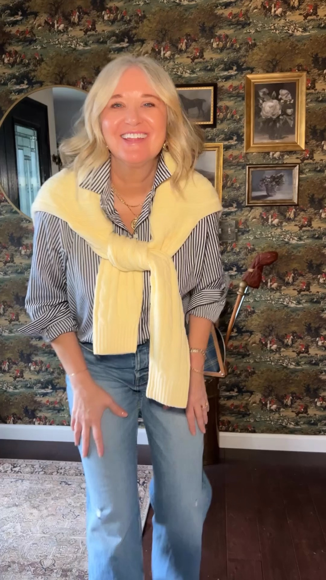 A quick ootd
Jeans tts - style is Low slung baggy
Shirt size medium
Sweater size large

Madewell, Spanx , target 

#LTKootd #LTKOver40 #LTKdayinmylife
